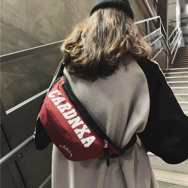 男韩版腰包随身运动休闲胸前包ins 龙帛男士包袋