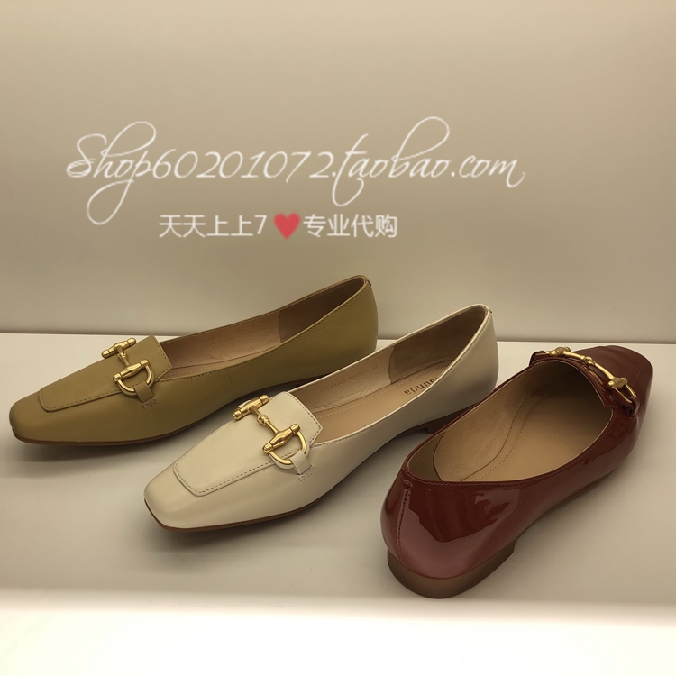 LE SAUNDA/莱尔斯丹~2022春季女鞋方头平底金属休闲单鞋 3M01205 - 图3