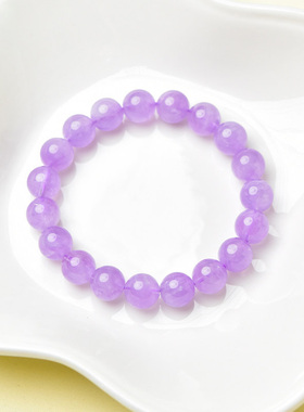 薰衣草紫水晶手链浅紫色单圈散珠子手串情侣爱情转运送女友送礼物