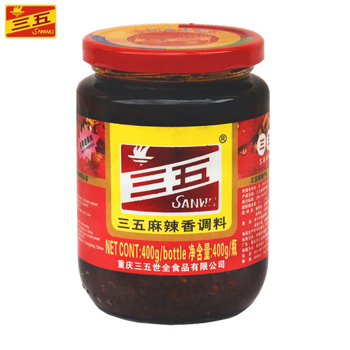 三五麻辣酱香调料400g*24瓶整箱香辣酱拌面下饭酱烫香锅底料包邮 - 图3