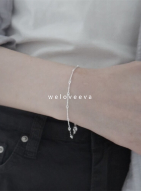 NEW weloveeva/acc 韩国S925纯银 高级清冷感几何打结手链