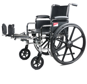 鱼跃轮椅H102实心残疾人加宽加重加大型肥胖老年人代步车轻便折叠