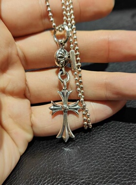 十字架剋罗伈刻字纯银925项链