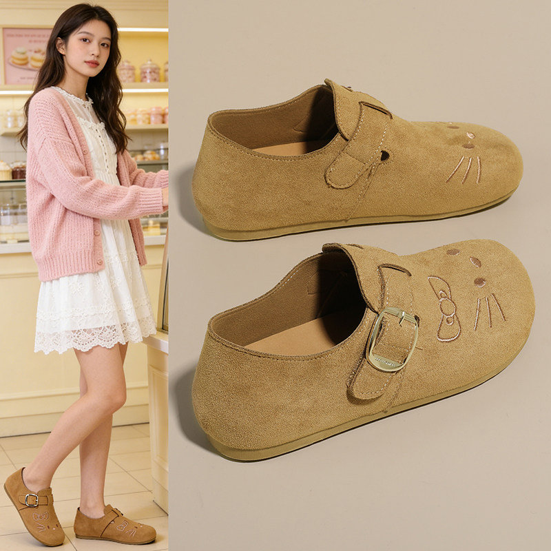 真皮全包勃肯鞋女2026新款春秋一脚蹬懒人鞋平底休闲软底单鞋孕妇,淘宝优惠券,粉丝福利购,淘宝优惠卷