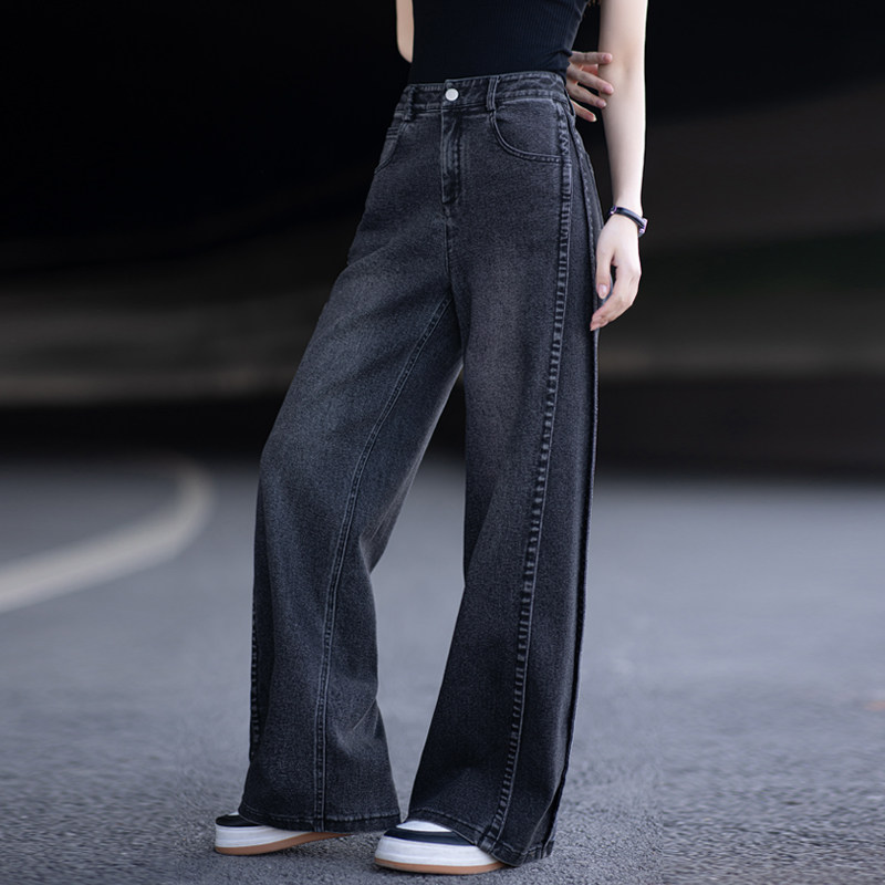 黑色牛仔裤女2025新款春秋季裤子今年流行的宽松直筒裤弯刀阔腿裤,淘宝优惠券,粉丝福利购,淘宝优惠卷