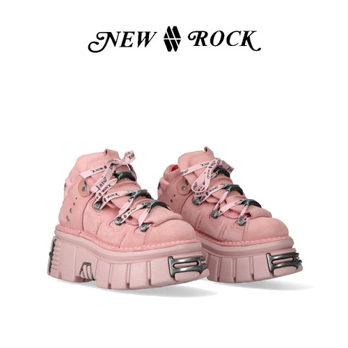 New Rock西班牙潮牌新款多巴胺穿搭朋克风高帮松糕厚底鞋 - 图0