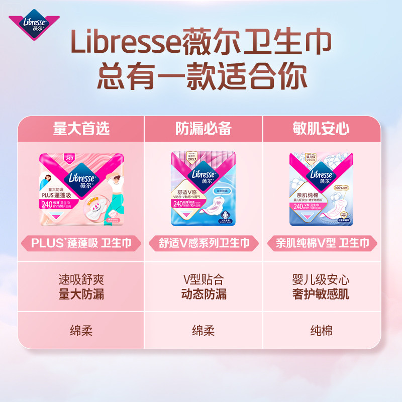 【天猫U先】薇尔卫生巾日用亲肤蓬蓬吸plus棉柔干爽吸收大量,淘宝优惠券,粉丝福利购,淘宝优惠卷