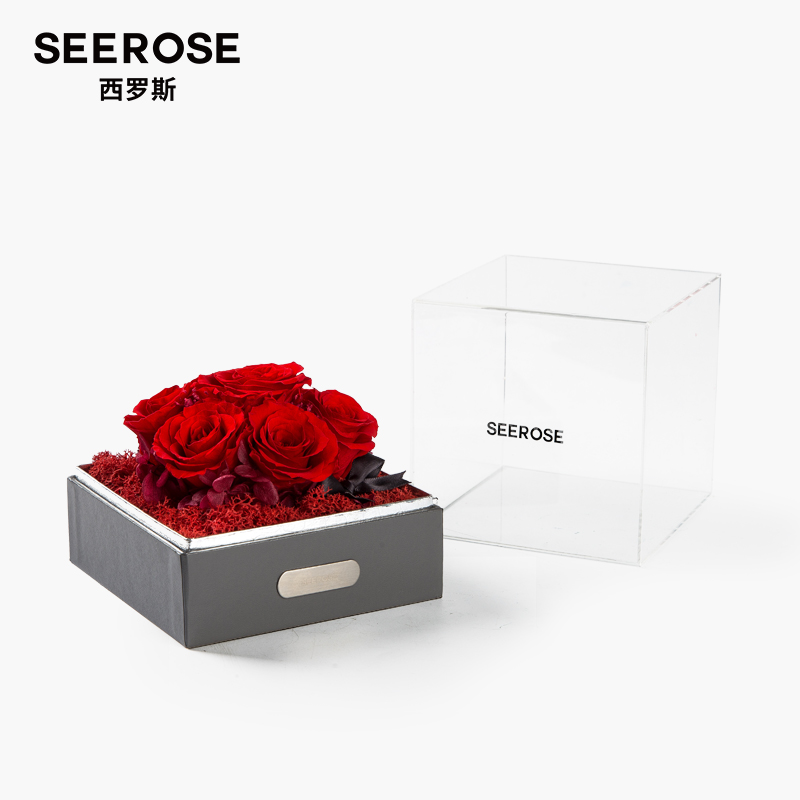 SEEROSE西罗斯永生保鲜7朵玫瑰花礼盒送闺蜜结婚乔迁纪念生日礼物