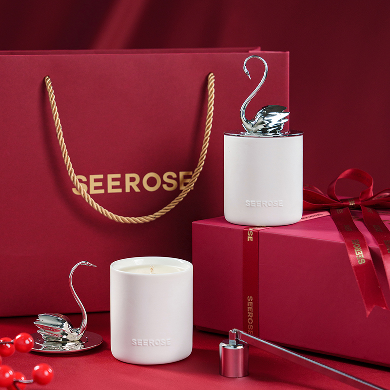 SEEROSE西罗斯天鹅香氛香薰蜡烛红色礼盒女生闺蜜新婚情人节礼物 - 图0