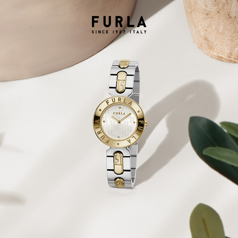 【节日礼物】FURLA芙拉ESSENTIAL系列银色钢带石英女士手表30MM-图0