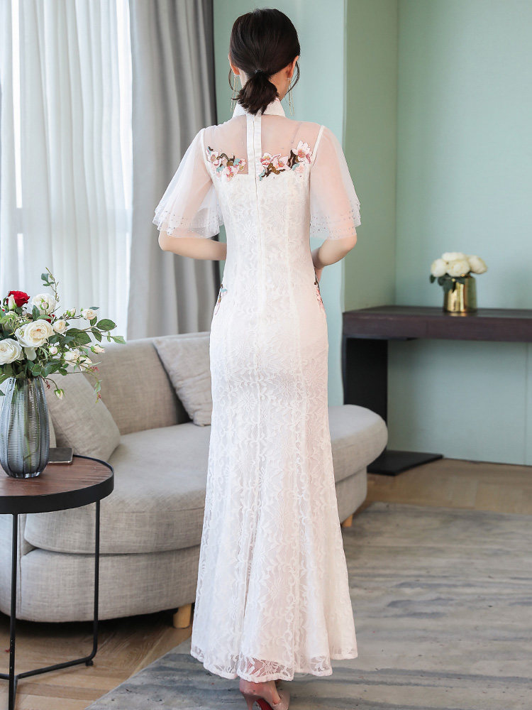 改良版旗袍女2020年新款长款连衣裙 杨柳细腰旗袍