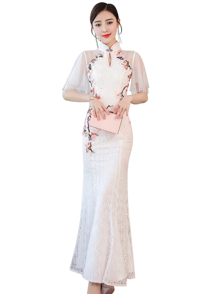 改良版旗袍女2020年新款长款连衣裙 杨柳细腰旗袍