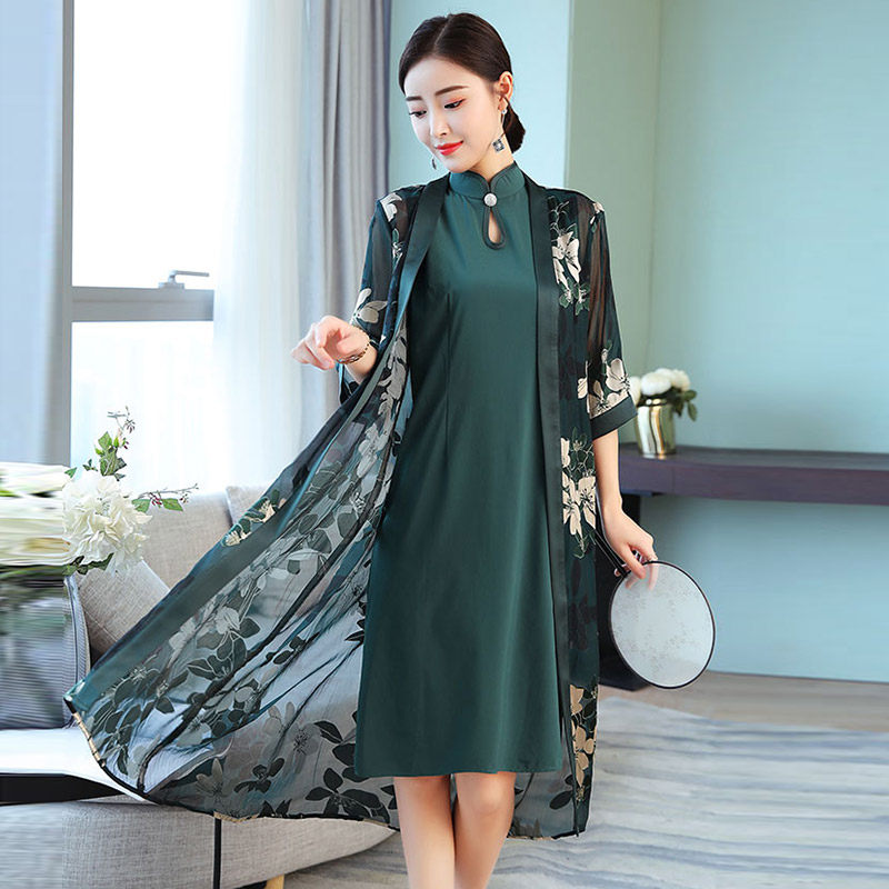 改良版旗袍2020新款中国风连衣裙 杨柳细腰旗袍