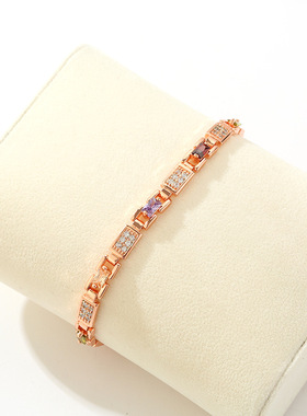 新款时尚简约手链优雅气质复古风法式女轻奢锆石手饰饰品手表链