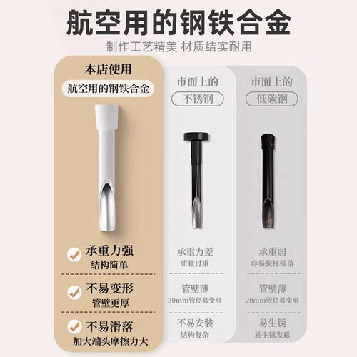 免打孔伸缩杆安装浴帘窗帘杆迷你收缩杆细杆子晾衣杆飘窗浴室承重 - 图1