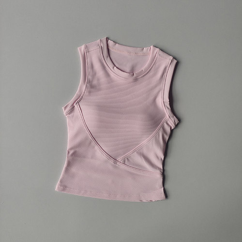 时尚外穿瑜伽服运动背心带胸垫遮副乳运动内衣女紧身显瘦健身上衣 - 图2