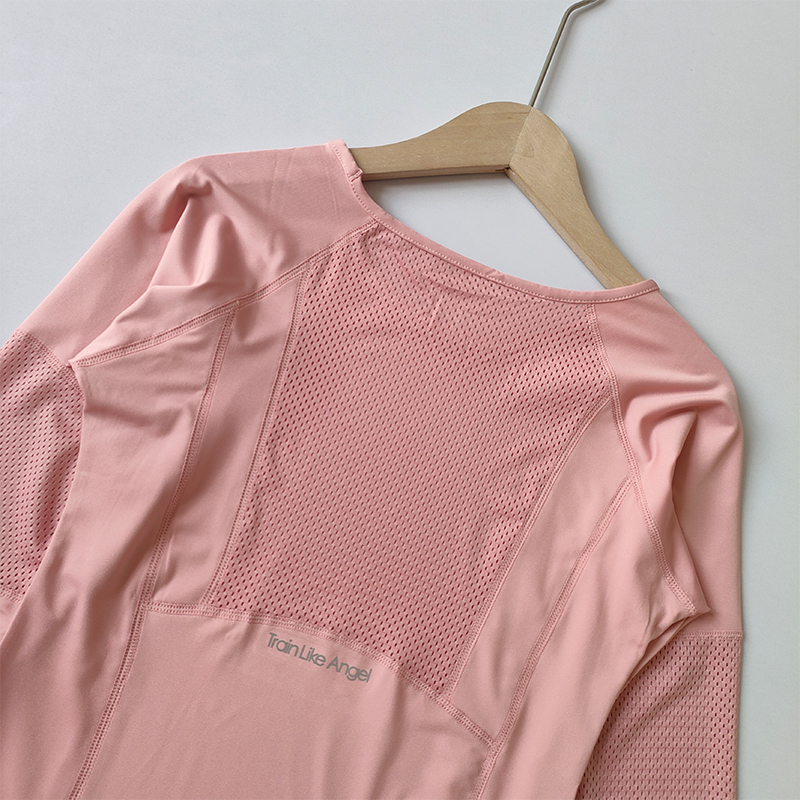 秋冬瑜伽服长袖透气速干健身衣修身显瘦跑步普拉提运动T恤训练服 - 图0