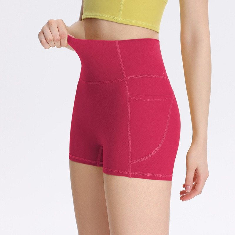 带口袋运动短裤女速干高腰收腹蜜桃提臀训练户外骑行显瘦三分短裤,淘宝优惠券,粉丝福利购,淘宝优惠卷