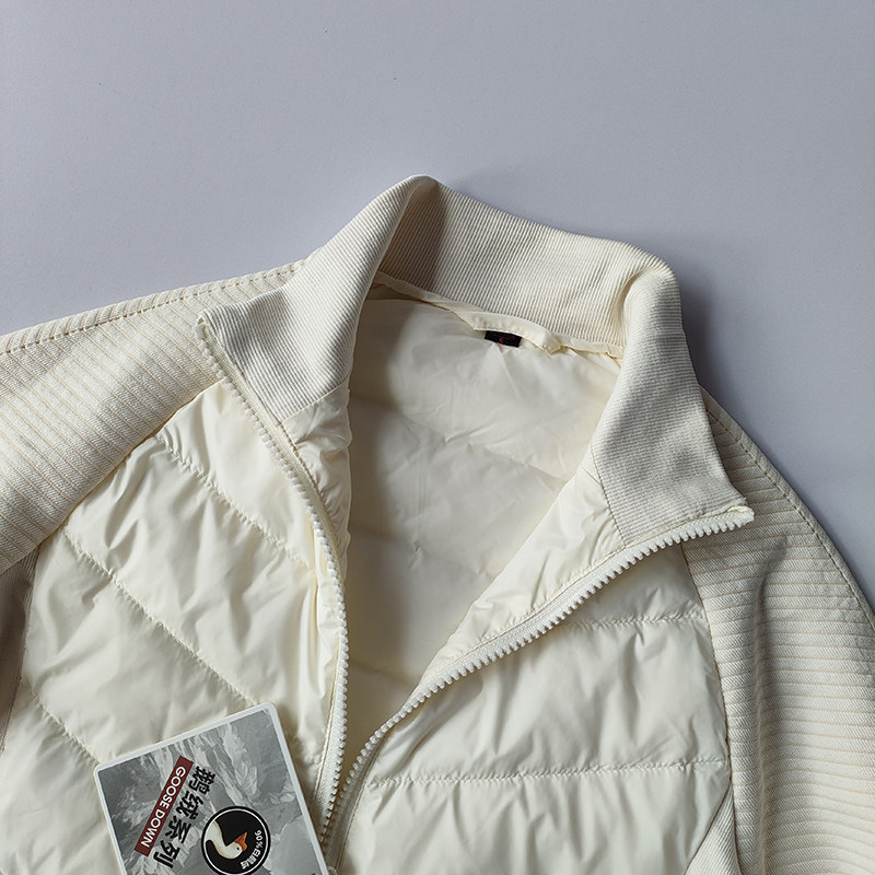 秋冬运动羽绒服跑步女户外休闲轻薄鹅绒立领保暖修身瑜伽服外套 - 图2