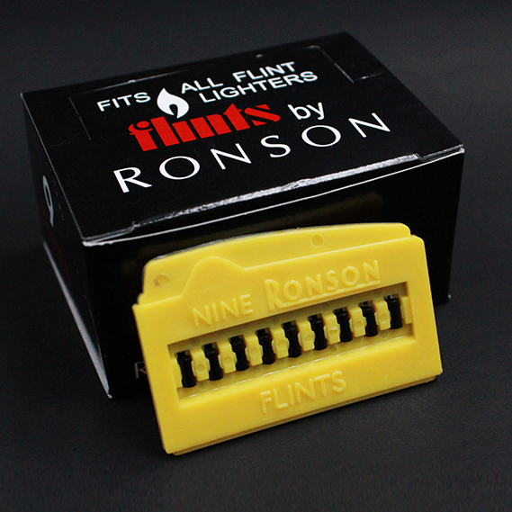 日本正版 Ronson朗森打火机专用火石 黄板1板9粒高档火机通用耗材 - 图0