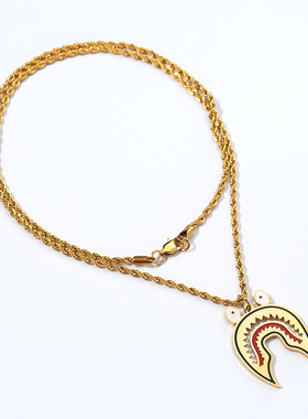 日韩风项链ins钛钢配饰吊坠