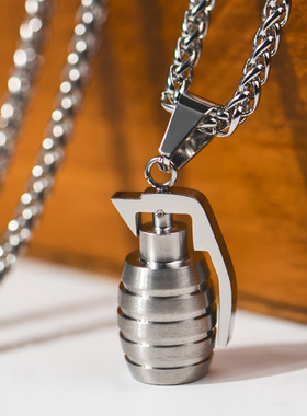 欧美钛钢项链朋克风配饰吊坠