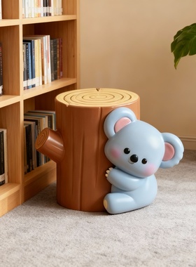 卡通考拉树桩树脂儿童房摆件