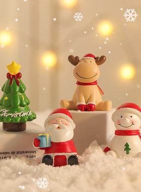 圣诞老人雪人麋鹿装饰摆件