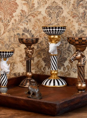 新古典树脂浮雕动物摆件套组