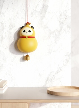新中式熊猫树脂儿童房挂件