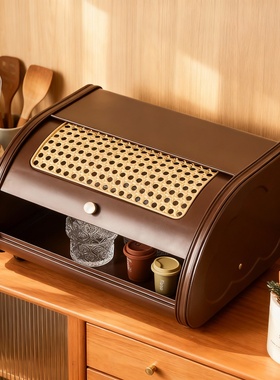 复古木质面包盒收纳盒