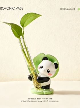 创意可爱熊猫造型水培花瓶