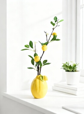 UNO吾诺柠檬造型陶瓷花瓶摆件