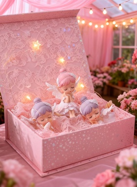 甜美小天使树脂发光生日摆件