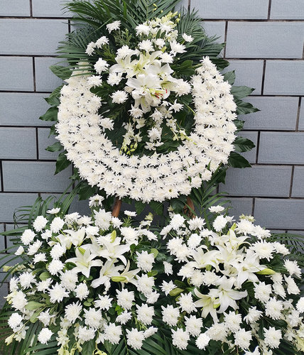 花圈白事丧事花篮葬礼殡葬上海龙华西宝兴闵行殡仪馆宝山浦东鲜花 - 图0