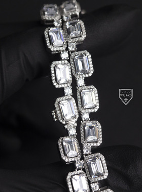 wbj珠宝镶嵌项链方形冰糖8mm宽度