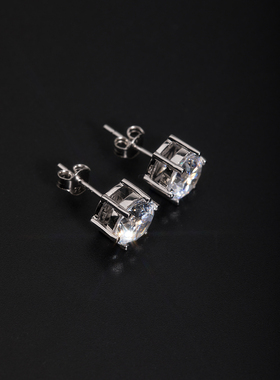 wbj定制珠宝六爪耳钉手工镶嵌