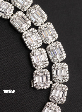 项链珠宝冰糖11mmbaguette