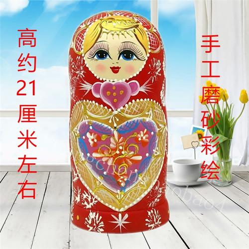 俄罗斯风格套娃10层正品 手工木制品 玩具生日礼物抖音爆款套娃07 - 图1