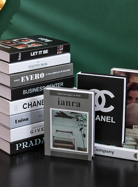 现代北欧风格简约假书电视柜道具