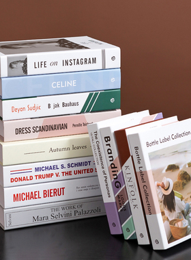 现代北欧小清新风假书摆件简约仿真书摆设创意道具书模型书壳盒子