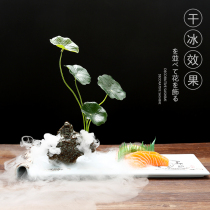 Day Style Sashimi Decorations Vegetable creative pendulum disc decorated with flower and grass Hem Tray Accessories Hotel Dining Room Kitchen Small Flowers