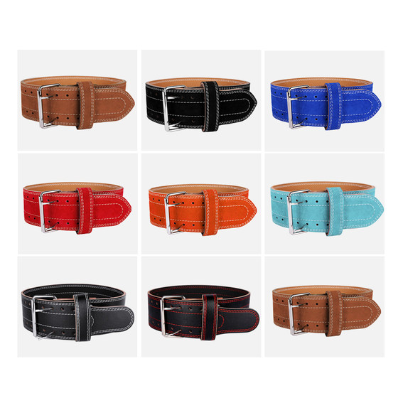 Professional powerlifting fitness belt cowhide sports
