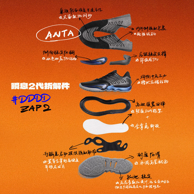 【迪温琴佐同款】安踏瞬息2氮科技专业实战比赛支撑男低帮篮球鞋,淘宝优惠券,粉丝福利购,淘宝优惠卷