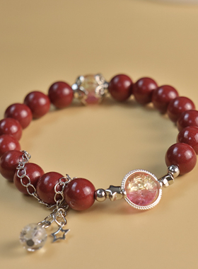 正品朱砂龙勾手链女款纯银足银龙本命年转运珠情侣手串男饰品礼物