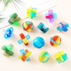 12 transparent glazed Luban locks and Kong Mingsuo children's educational brain toys for primary and secondary school students as prize gifts