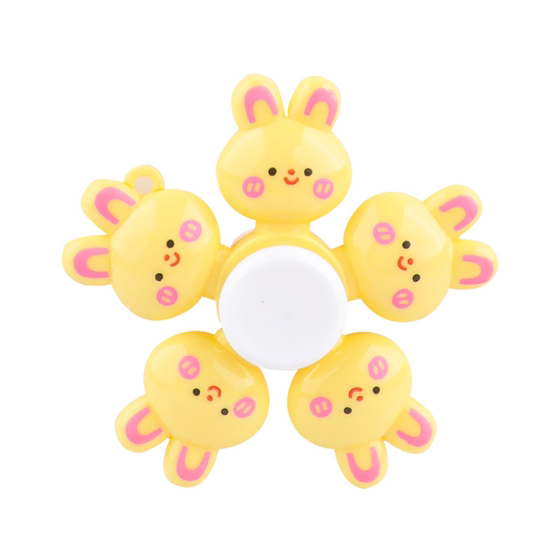 Children's five-headed rabbit fingertip spinner decompression spinning top kindergarten amusement park stall creative decompression toy