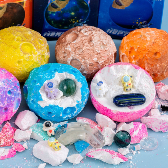 Eight planets children's archaeological excavation toys solar system earth planet creative boys and girls dig gems and hunt for treasures
