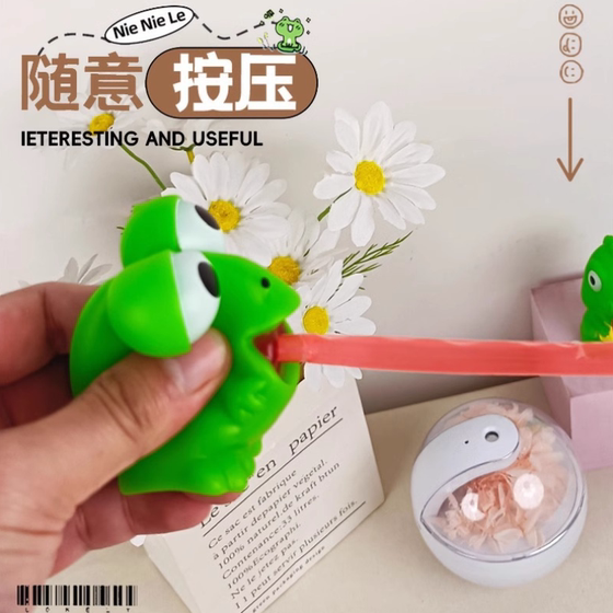 Frog vents pinching music creative tongue sticking out bb sound toy stall decompression doll kindergarten creative gift