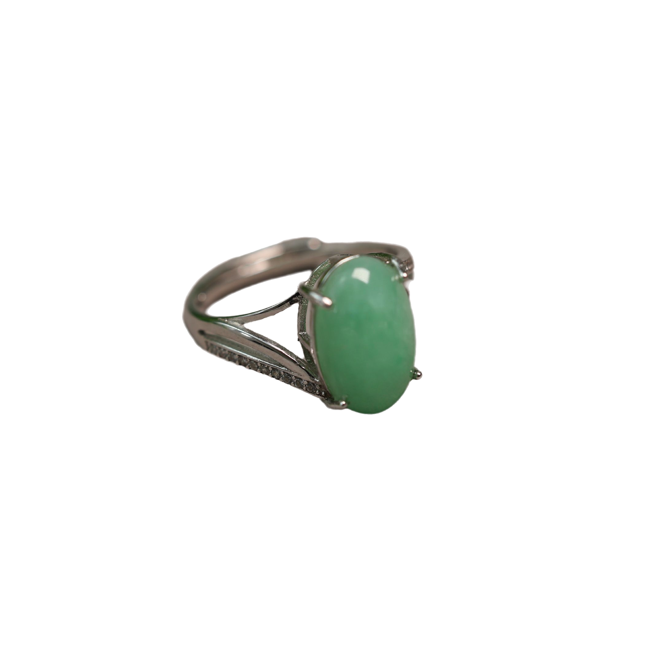 Waxy Yang Green Natural Grade A Jade Egg Ring